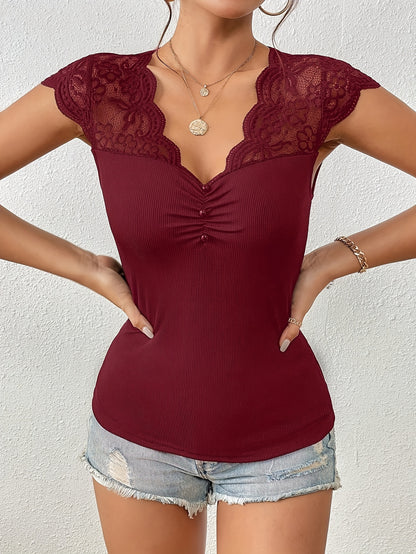 Bodycon Contrast Lace T-shirt
