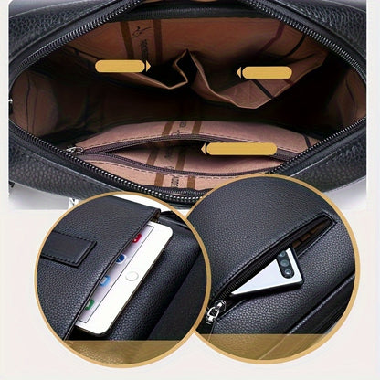 New Men'S Shoulder Bag Made of Genuine, Stylish Crossbody Bag, Casual Backpack for Men, Multifunctional Hanging Bag.