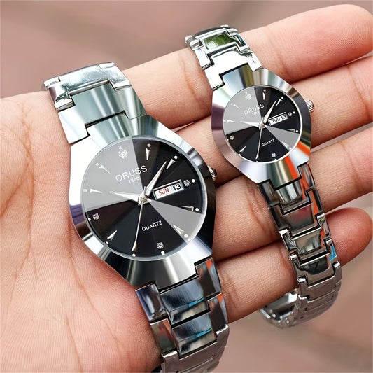 2pcs lovers watch personality chic unique trend fashion all durable handsome business sports Men's watch atmospheric delicate small gentle Women's watch