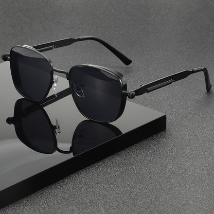 1 retro style, metallic texture, exquisite fashion glasses, unisex decorative dark sheet, suitable for parties and daily wear