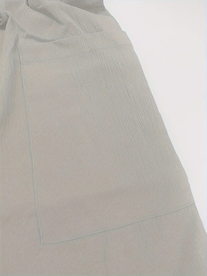 Women's Beige Cargo Shorts - Casual & Stylish, Solid Color with Drawstring Waist and Pockets, Polyester Blend, Machine Washable, All-Season Comfort