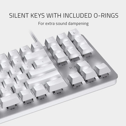 Razer RZ03-02640700-R3M1 Blackwidow Lite Mercury Silent Mechanical Gaming Keyboard (White), with White LED Backlighting for Enhanced Productivity, Orange Switches (Silent and Tactile), US Layout