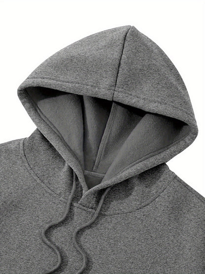 New Autumn and Winter Men's Fleece-Lined Hooded Sweatshirt Set with Print, Long-Sleeve Hoodie and Drawstring Pants for Couples