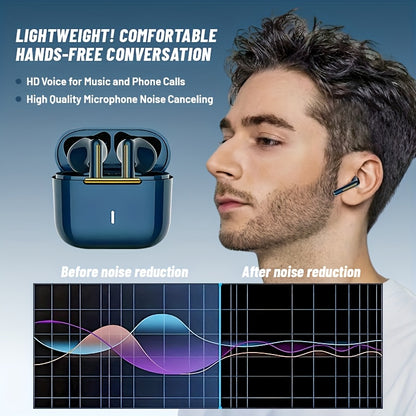 TWS True Wireless Stereo Headset, Ear Buds for iPhone/for Samsung/for Android/iOS, HIFI Sound Quality, ENC Noise Reduction, Gift for Birthday/Easter/Boyfriends/Girlfriends for Christmas Halloween Deco/gift