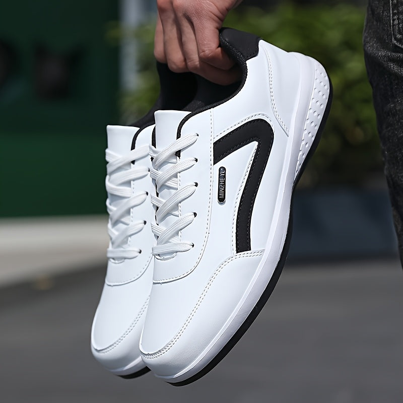 Men'S Classic British Style Casual Business Shoes - All-Season Solid & Geometric Pattern, Low Top Lace-Up, Round Toe, Faux Upper, Fabric Inner, EVA TPR Sole, Comfortable Minimalist Design for Daily & Outdoor Use, Everyday Com