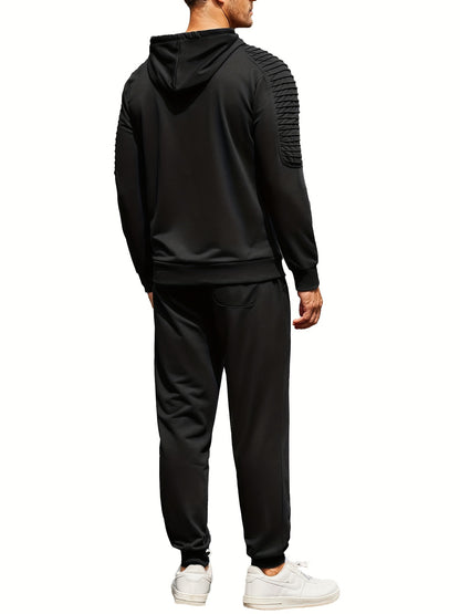 Men's Tracksuit 2 Piece Pullover Hoodie Sweatsuit Sets Casual Jogging Athletic Suits With Drawstring