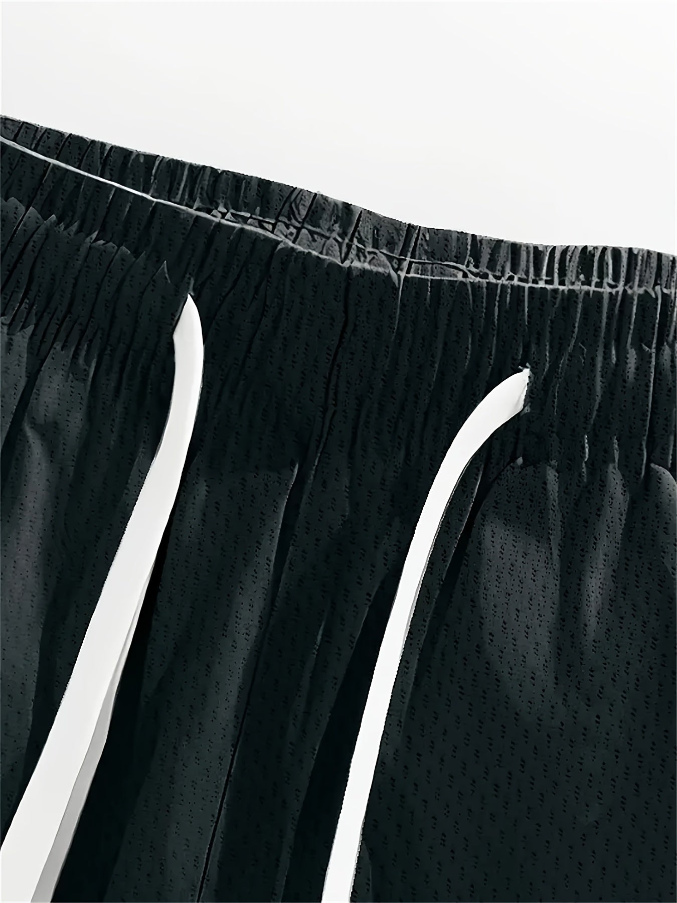 Men'S Summer Sports Workout Set - Crew Neck Short Sleeve T-Shirt & Shorts with "PARIS" Print, Striped Pattern, Knit Fabric, Slight Stretch, Polyester & Spandex Blend, Regular Fit