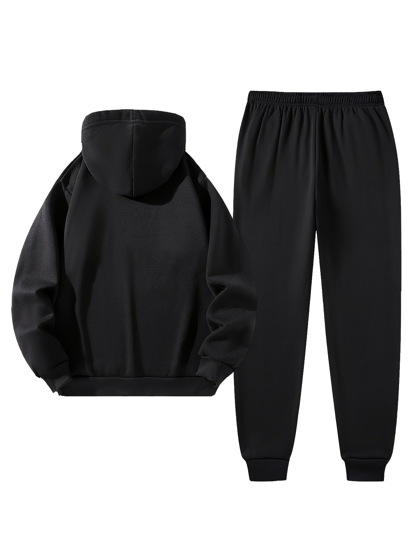 Men'S Sporty Two-Piece Hoodie and Pants Set - Gray with Black Logo, Non-Stretch Fabric, Regular Fit, Pockets, Ideal for Fall/Winter, Casual Wear|Hooded Sweatshirt|Pocketed Pants, Sweater Hoodie