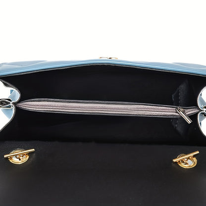 Fashion Crossbody Bag, Women's Embroidery Flap Purse, Chain Decor Shoulder Bag