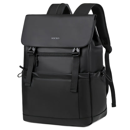 Business Travel Backpack | Men'S Stylish Black & Gray-Green Large-Capacity Backpack with Dry Wet Separation | Perfect for Business Trips, Gym, Swim & Short Stays | Durable Commuter Backpack for Work, School, and Travel | 60-I