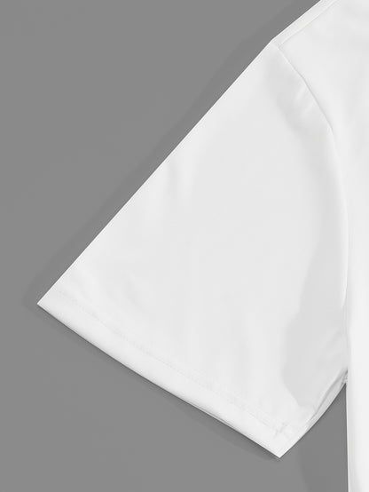 New Spring Fashion Casual Polo Shirt Zipper Men'S Casual Sports Long Pants Short Sleeve Two-Piece Set