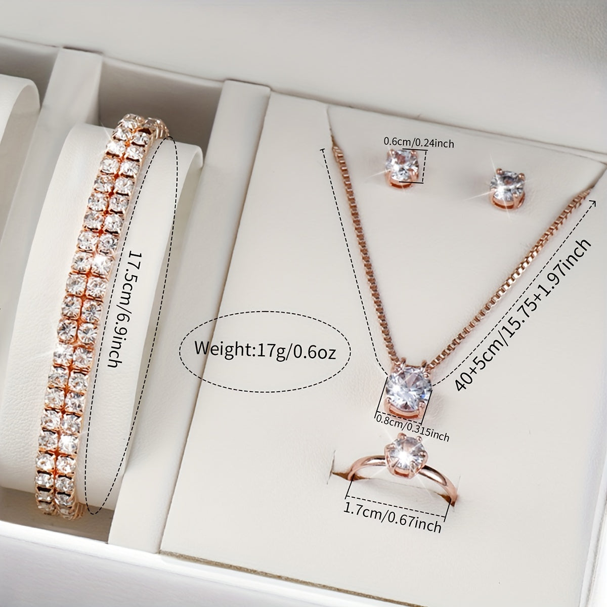 Women's Casual Quartz Watch with Frosted Scale Dial + Jewelry Set 6pcs/set without Watch Box