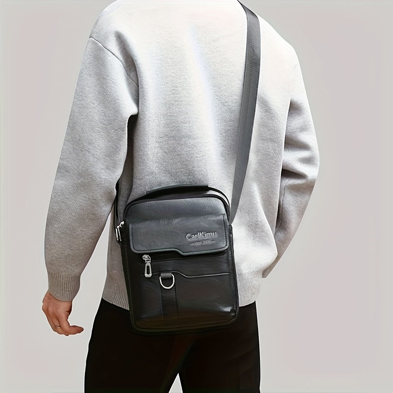 New Men's crossbody bag, single-shoulder bag, casual and fashionable, simple and trendy handbag for going out [Zipper direction random]