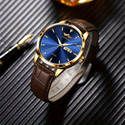 1pc New Men's Quartz Watch with Sunday Calendar and Night Light, Fashionable Wristwatch Ideal Choice for Relatives and Friends Birthday Gifts, Festive Gifts, Brand Electronic Movement Fully Automatic Business Watch
