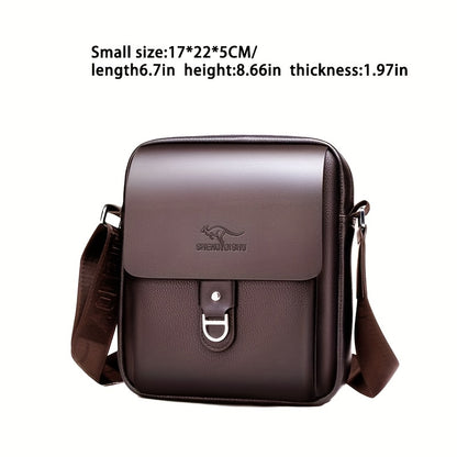 Men'S Stylish Brown Crossbody Bag with Adjustable Strap - Large Capacity, Multi-Compartment Design, Perfect for Commuting, Travel, and Everyday Use, Travel Bag
