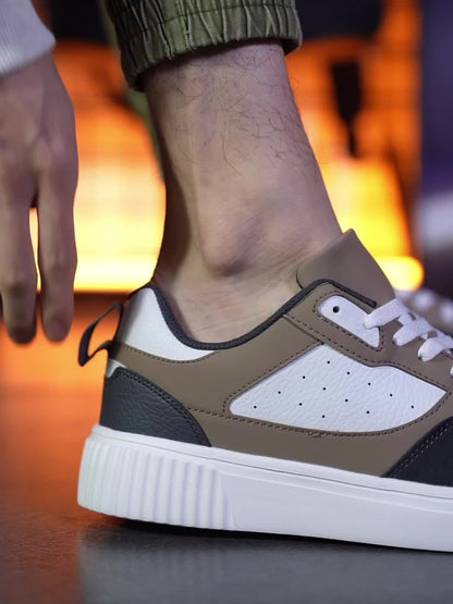 Men's Vintage-Style Sneakers - Lace-Up, Low-Top Skate Shoes with Thick Sole for All Seasons & Activities