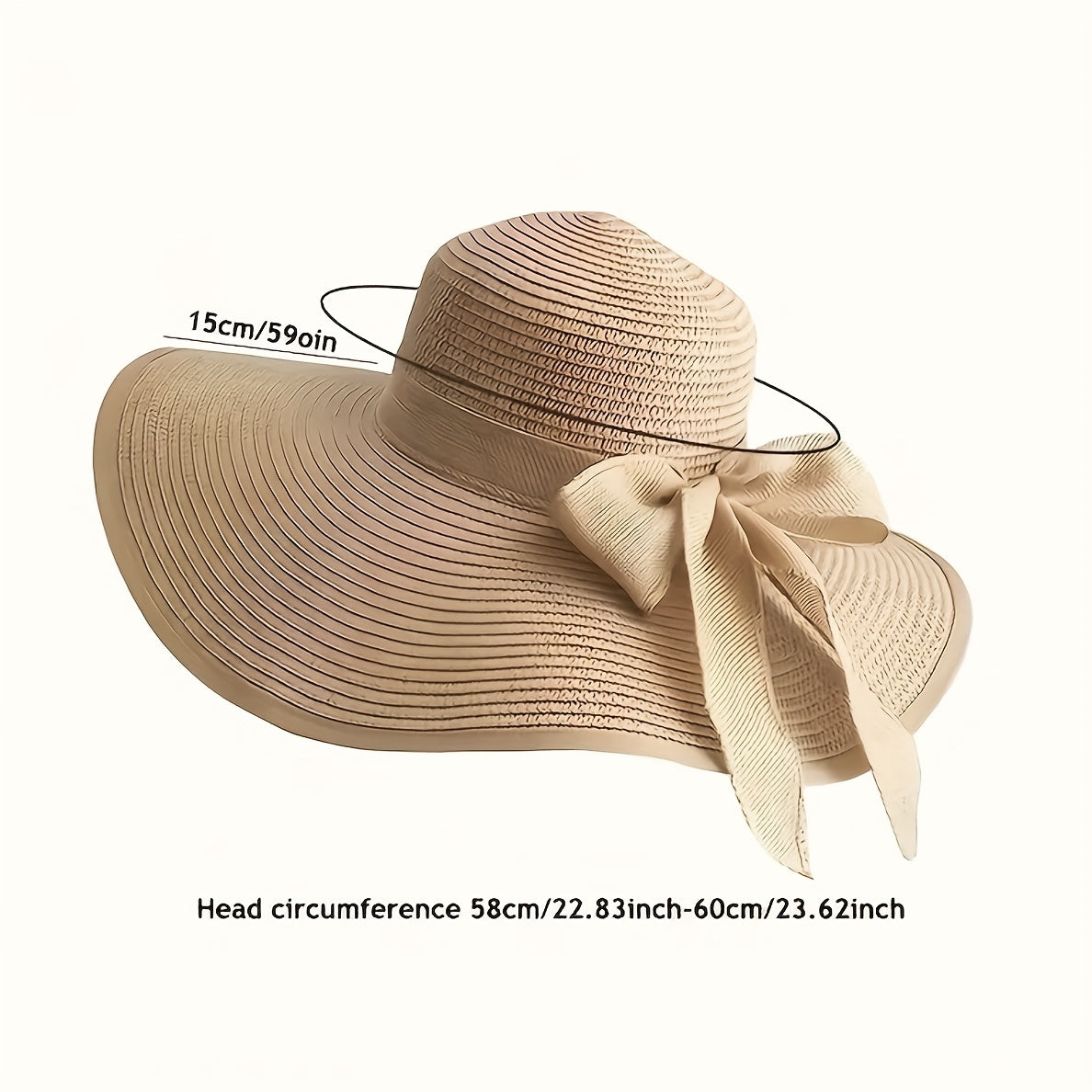 Women's wide-brim bow hat, suitable for all four seasons, foldable and breathable versatile cap