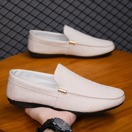 Men's Slip-On Casual Sneakers - Breathable Upper, EVA Cushioned Insole & Durable PU Sole - Low-Top Round Toe Design for All-Season Outdoor Hiking, Daily Wear & Leisure Activities, Allseason Shoes | Stylish Slipons | Fabric Li
