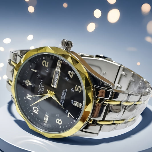 Multi Functional Watche Suitable for Both Women and Men/Calendar Date Display Rhinestone Decoration/Luminous/Stainless Steel Strap-Ideal Gift for Birthdays, Holidays, Anniversaries, Family, Friends-Suitable for Daily Wear, Pa