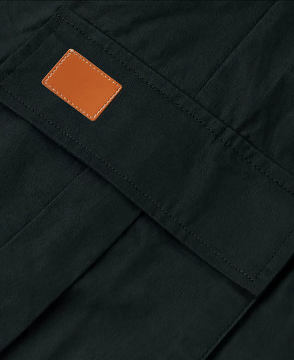 Men'S Fashion Cargo Pants, 100% Polyester Woven Fabric, All-Season Loose Fit with Drawstring Waist, Multi-Pocket Design, Solid Color, Mid Waist, Regular Length, Non-Stretch, Casual Joggers for Weekend - 160g/m²