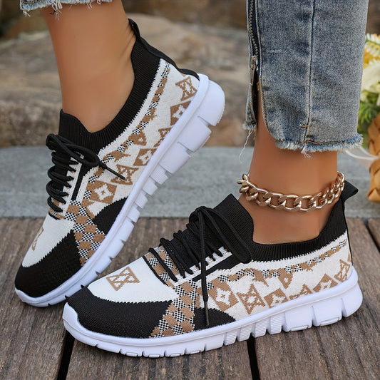 Women's Casual Sneakers Comfort Sport Shoes Fabric Knit Breathable Slip-On All-Season Walking Flats - EVA Sole Non-Slip Athletic Running Footwear - Taizhou North America & Europe Exclusive