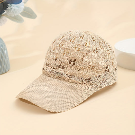 Breathable Mesh Baseball Cap for Women - Adjustable, Lightweight & Stylish Sun Hat with Hollow-Out Design