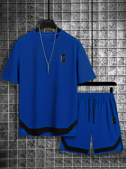 Men'S Casual Sportswear Set, Trendy And Versatile Two-Piece Outfit.
