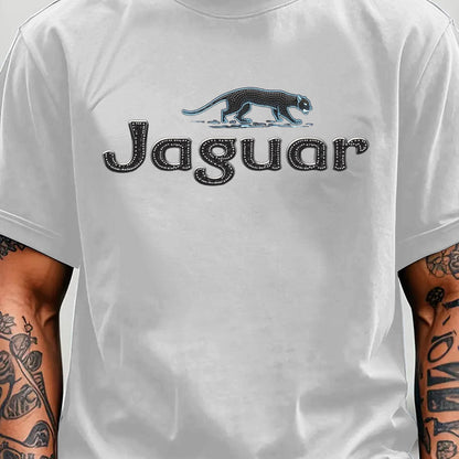 Men'S Jaguar Print Y2K Style T-Shirt - Red, Breathable & Comfortable Short Sleeve Crew Neck Tee for Casual Wear, Outdoor Activities, and Everyday Comfort, Everyday Clothing | Y2K Fashion Tee | Comfortable Fit