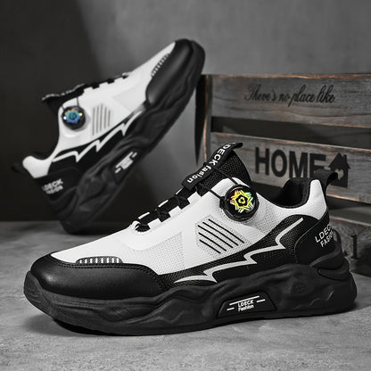 2025 Men'S Slip-Resistant Durable Fashionable Comfortable Height-Increasing Casual Skate Shoes, Low Top Round Toe Lace-Up with Fabric Inner & PVC Sole for All Seasons, Street Style Casual Footwear | Modern Look Sneakers | Dur