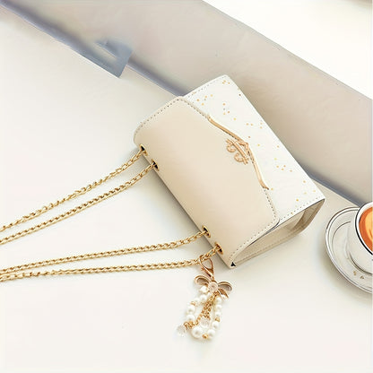 This bag is available in khaki, beige, black, and blue colors. A stylish bohemian beige PU crossbody bag with tassel charm - urban-style flap shoulder bag featuring a metal chain strap, lightweight and portable, ideal for sho