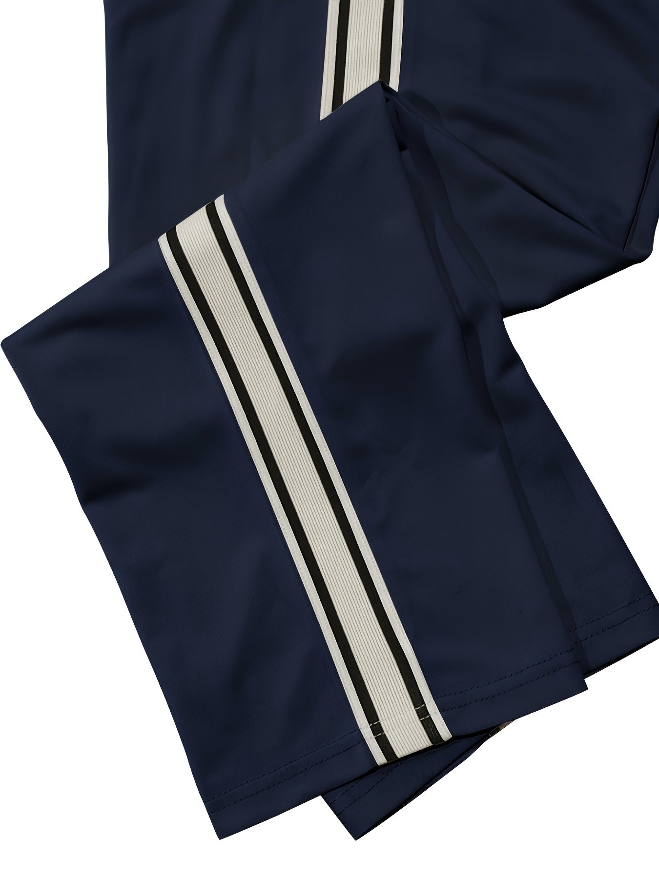 Men's Casual Athletic Joggers - Striped, Breathable Polyester Blend with Pockets for Running & Fitness, Perfect for Spring/Fall