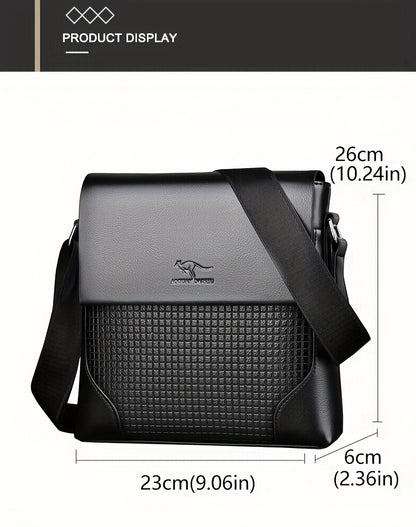 Men'S Stylish Casual Shoulder Crossbody Bag, Small Faux Leather Satchel.