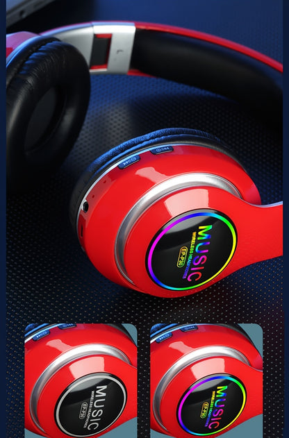 Wireless Earphones, Multi-Color LED Lights, Comfortable Foldable Earphones, SD Card Slot, School/Tablet/Pc/Phone/Birthday/Christmas/Travel Gifts. Popular Wireless Earphones, Head Mounted Wireless Earphones, And Foldable Earbu