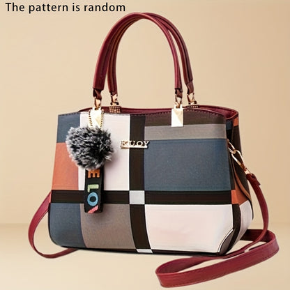 Elegant Women'S Crossbody Bag with Detachable Strap - Chic Geometric Pattern, Black Synthetic, Golden-Tone Hardware, Perfect for Casual or Formal Occasions, Versatile Handbag | Geometric Pattern Bag | Synthetic Bag, Purse Cro