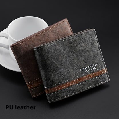 1pc Men's Short Wallet, Fashion Horizontal Multi-card Slots Zipper Coin Purse