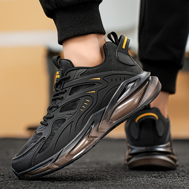 Men's Breathable Slip-Resistant Casual Sneakers - High-Elastic Shock Absorption, Lightweight Low-Top Design with PU Upper & PVC Sole for Hiking, Running, Daily Wear - All-Season Comfort, Breathable Shoes, Running Footwear, Sl