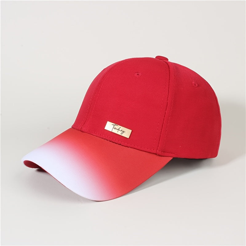 2025 Spring Autumn Summer Winter New Gradient Color Men'S and Women'S Hard Top Baseball Cap High Quality Simple Fashion Advanced Travel Running Cycling Versatile Duckbill Hat Beautiful Hats Two Colors