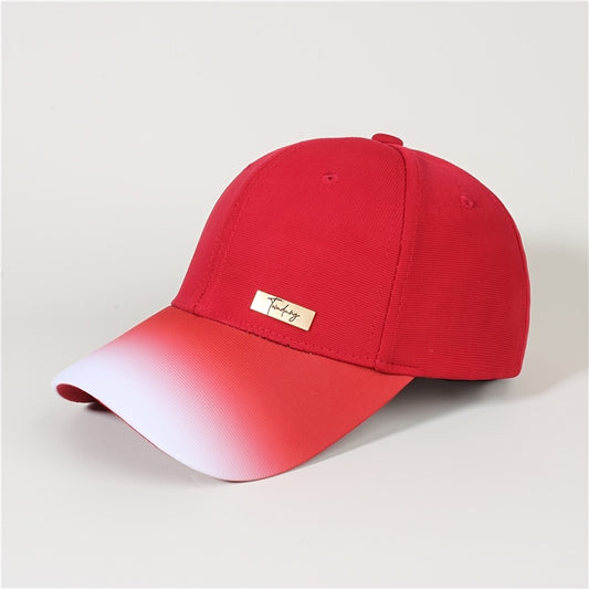 2025 Spring Autumn Summer Winter New Gradient Color Men'S and Women'S Hard Top Baseball Cap High Quality Simple Fashion Advanced Travel Running Cycling Versatile Duckbill Hat Beautiful Hats Two Colors