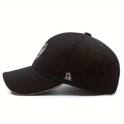 Unisex Baseball Cap with R Letter, Versatile Design, Wide-Brimmed Sun Hat with Badge for Large Head Sizes.