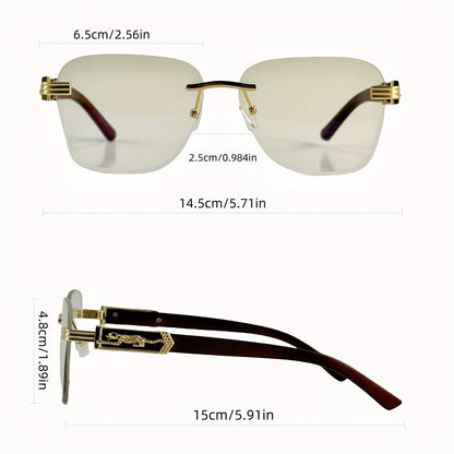 1pc of retro frameless photochromic fashionable glasses - suitable for both men and women, Y2K style, neutral and simple design - color changing lenses, suitable for daily use, very suitable for camping, makeup and dance part