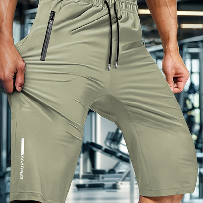 Men'S Summer Capri Pants Made from Highly Elastic Fabric, Featuring a Stylish Drawstring Elastic Waistband And Zip Pockets, Suitable for Casual Sports, Outdoor Activities, And Everyday Wear.