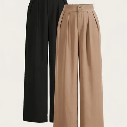 Two-piece Set of High-waisted Wide-leg Pants