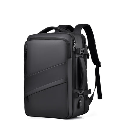 1pc HUABUPS Expandable Travel Backpack with USB Charging Port, 39.62 cm Laptop Backpack for Men & Women, High Quality Business Commuter Backpack with Multiple Compartments, Dilation Design & Padded Straps - Ideal Gift for Chr