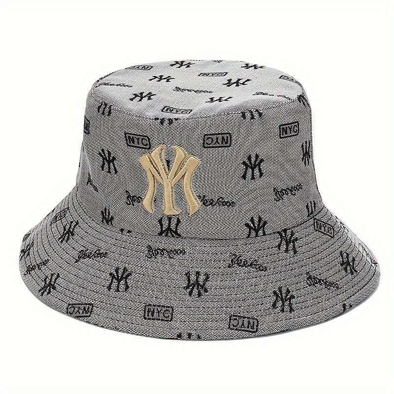 1pc Unisex Trendy Bucket Hat With Letters Pattern, Sun Protection Casual Hat, Suitable For Daily Wear And Vocation