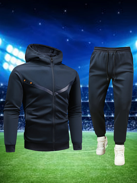 Men's Casual Sportswear Set: High-Quality Hooded Sweatshirt and Joggers for Running, Fitness, and Home Wear - Spring/Autumn Two-Piece Outfit