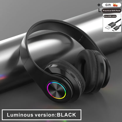 Wireless Earphones, Multi-Color LED Lights, Comfortable Foldable Earphones, SD Card Slot, School/Tablet/Pc/Phone/Birthday/Christmas/Travel Gifts. Popular Wireless Earphones, Head Mounted Wireless Earphones, And Foldable Earbu