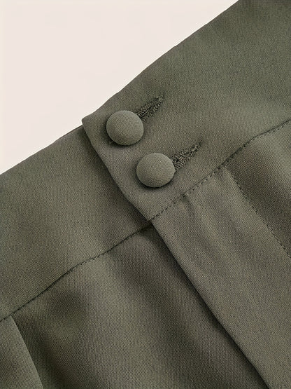 Two-piece Set of High-waisted Wide-leg Pants