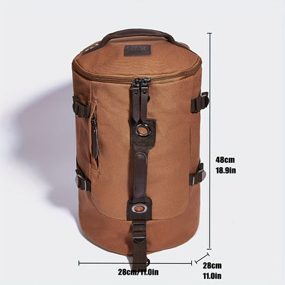Men's Large Capacity Travel Backpack - Heavy-Duty Backpack with Multiple Compartments, Padded Shoulder Straps & Secure Buckles - Brown Backpack for Business, School, Backpacking - Urban Streetstyle Daypack