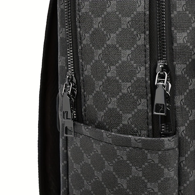 Men's Business Casual Commuter Backpack - Multi-Pocket Convertible Shoulder Bag with Suitcase Attachment, Sleek Minimalist Design for Work Travel & Daily Use, Travel Bag