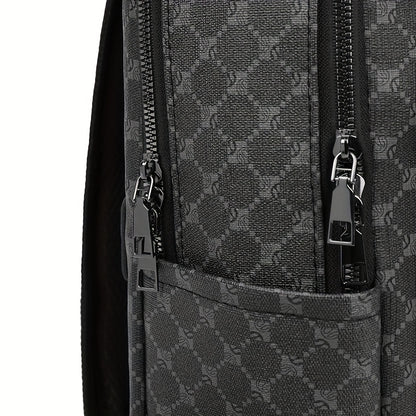 Men's Business Casual Commuter Backpack - Multi-Pocket Convertible Shoulder Bag with Suitcase Attachment, Sleek Minimalist Design for Work Travel & Daily Use, Travel Bag